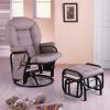 3518-N-TAUPE METAL GLIDER RECLINE By Crown Mark From Metro Furniture Show