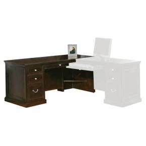 Right Hand Facing Keyboard Return for 68" Executive Desk in Espresso