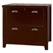 Two Drawer Lateral File in Burnt Umber Cherry