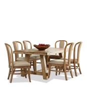 Ridgedale Trestle Dining Table Sandlewood finish