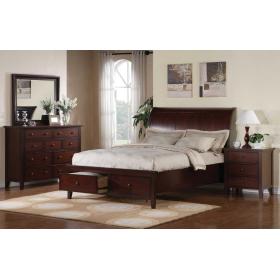 Vintage Sleigh Storage Bed Suite in Cherry