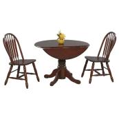 42" Vintage Chocolate Table w/2-9" Drop Leaves